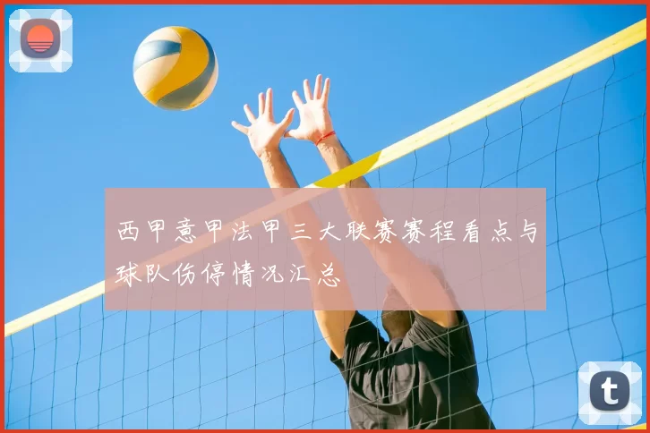 西甲意甲法甲三大联赛赛程看点与球队伤停情况汇总